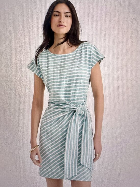 LOFT Dresses & Skirts - NWT Current Loft Striped Side Tie Wedge Tee Mini Dress